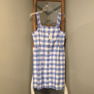 J. Crew gingham dress, never worn, NWT, awesome summer staple